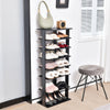 7-Tier Dual Shoe Rack Free Standing Shelves Storage Shelves Concise-Black - Gallery View 1 of 9