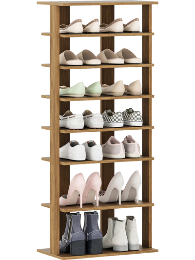 Costway 7-Tier Vertical Shoe Rack Front Door Shoe Cabinet 63541798 New