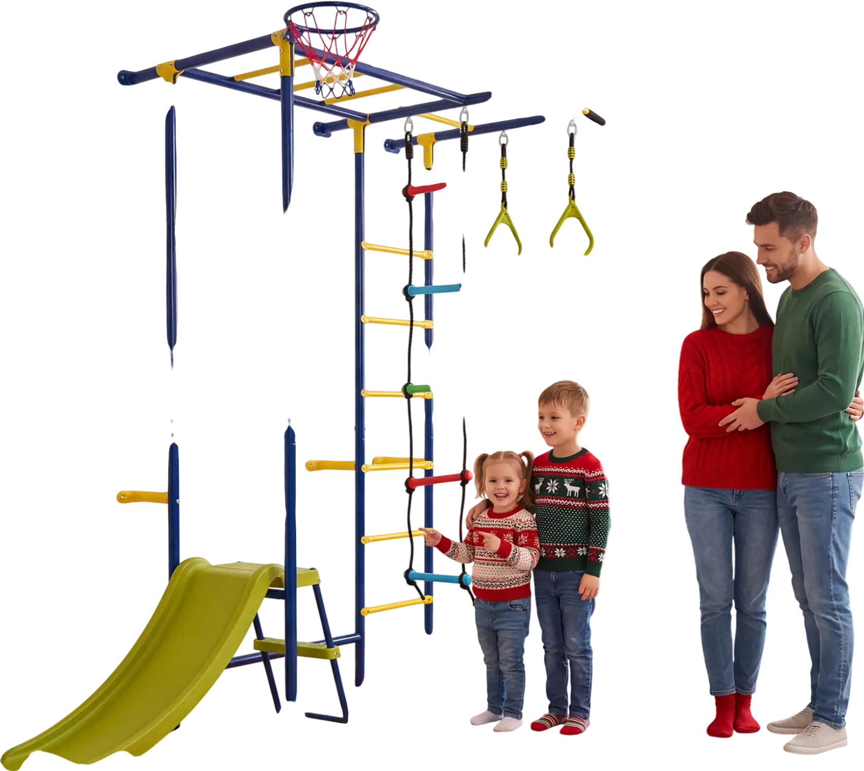 Costway 7-in-1 Indoor Jungle Gym for Toddlers 52795412 New