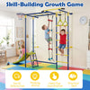 Indoor jungle gym for toddlers featuring climbing, hanging, and sliding activities to enhance balance and coordination.