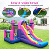 7-in-1 kids inflatable bounce house with slide, featuring mesh walls and a powerful blower for safe outdoor fun.