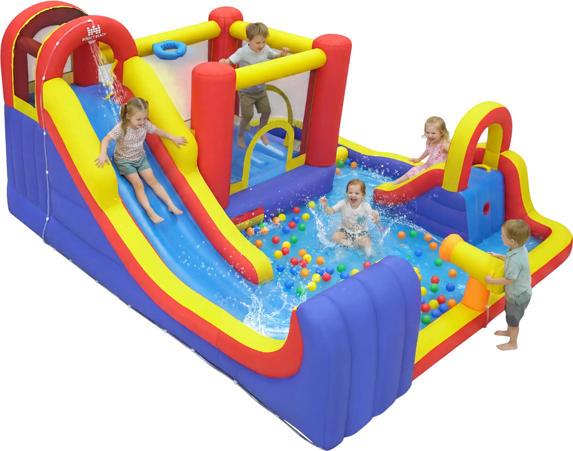 Costway 7-in-1 Outdoor Bounce House Dual Slides 680W Blower 82531964 New