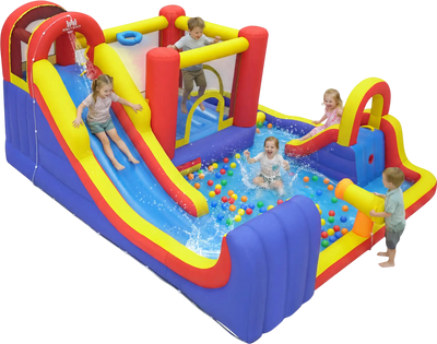 Costway 7-in-1 Outdoor Bounce House Dual Slides 680W Blower 82531964 New