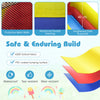 Inflatable bounce house with water slides, made of waterproof 420D oxford fabric, includes a 680W blower for easy setup.