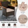 Ergonomic chair with high-density sponge cushion, made of poly rattan, perfect for outdoor dining in gardens or patios.
