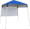 7 x 7 FT blue pop-up canopy tent with mesh sidewall, ideal for camping, picnics, and outdoor events.