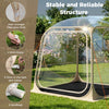 Clear bubble tent with strong fiberglass rods, sealed floor, and 4 wind ropes for stability, ideal for outdoor events.
