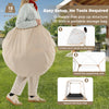 Pop-up 7 x 7 FT clear bubble tent with sealed floor, showcasing easy setup and portable storage bag for outdoor use.