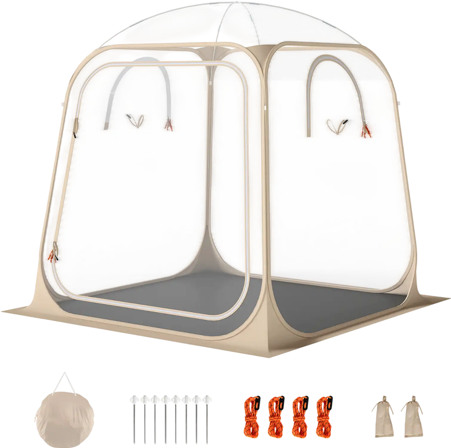 Costway 7' x 7' Pop Up Sports Tent Clear Bubble Waterproof Pod Sealed Floor 56148299 New