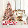 4.5/6/7 Feet Artificial Xmas Tree with Pine Needles and LED Lights-7 ft - Gallery View 1 of 12