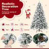 7-foot artificial Christmas tree with 1270 lush branch tips, white flocking, and 320 LED lights for festive decoration.