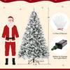 7 ft artificial Christmas tree featuring a hinged frame, fireproof materials, and 8 lighting modes for easy setup and.