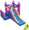 7-in-1 Kids Inflatable Bounce House with Long Slide and 735W Blower