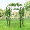Birdcage shape garden arbor in vintage bronze, designed for climbing plants and outdoor decor, with sturdy metal frame.