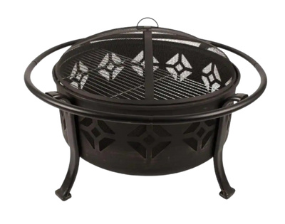 Pleasant Hearth Sunderland Deep Bowl 36 in. x 23 in. Square Steel Wood Fire Pit in Bronze New
