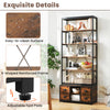 8-tier bookshelf with 4 fabric drawers, heavy-duty metal frame, adjustable shelves, and easy-to-clean surface for.