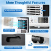 Adjustable blades and removable filter of the 8000 BTU portable air conditioner with universal wheels for easy mobility.