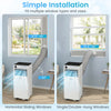 Portable air conditioner with 8000 BTU cooling capacity, featuring simple installation for various window types and sizes.
