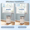 Portable air conditioner installation kit for single/double-hung and sliding windows, fits 36"-49" openings.