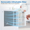 Removable and washable filter of the 8000 BTU portable air conditioner ensures clean air flow for your living space.