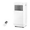 Portable 8000 BTU air conditioner with remote control, featuring cooling, dehumidifying, and fan modes for versatile.