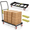 Folding hand truck with handle and 2 elastic ropes, capable of carrying 800 lbs, ideal for transporting heavy items.