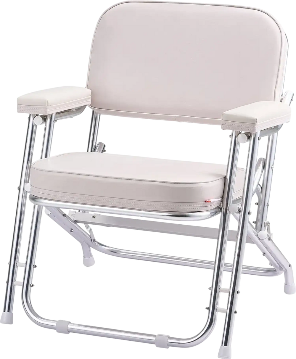 Vevor Deck Chair Folding Seat with Aluminum Alloy Frame Non-Slip Foot Pads New