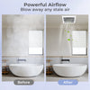 Ceiling mount bathroom exhaust fan showing powerful airflow before and after installation, ideal for rooms up to 90 sq.