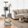 80 Inches Tall Cat Tree with 2 Large Condos and Dangling Toys-Light Gray - Gallery View 1 of 10