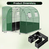 Walk-in greenhouse measuring 80x79x79 inches with heavy-duty PE cover, featuring large plant bed and ventilation windows.