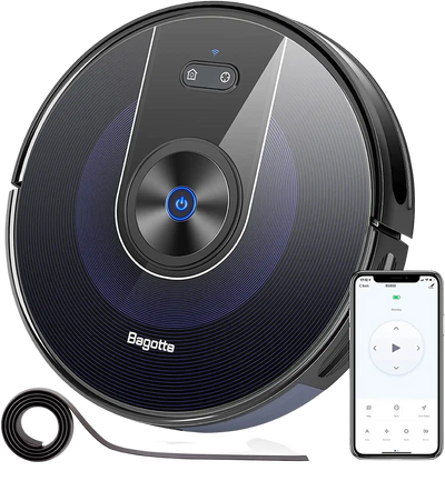 Bagotte BG800 2200PA Wi-Fi Robotic Vacuum Wet/Dry Cleaner New