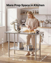 Vevor Work Table 24" x 48" Stainless Steel Food Prep Table with Adjustable Undershelf New