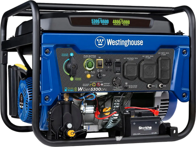 Westinghouse WGen5300DFc Generator 5300W/6600W 30 Amp Remote Start Dual Fuel with CO Sensor New