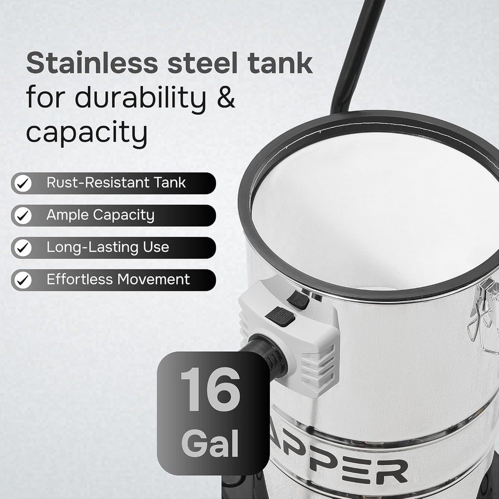 Dapper Supply Wet/Dry Vacuum 3-in-1 Function 16 Gallon 4.5 HP with Attachments New