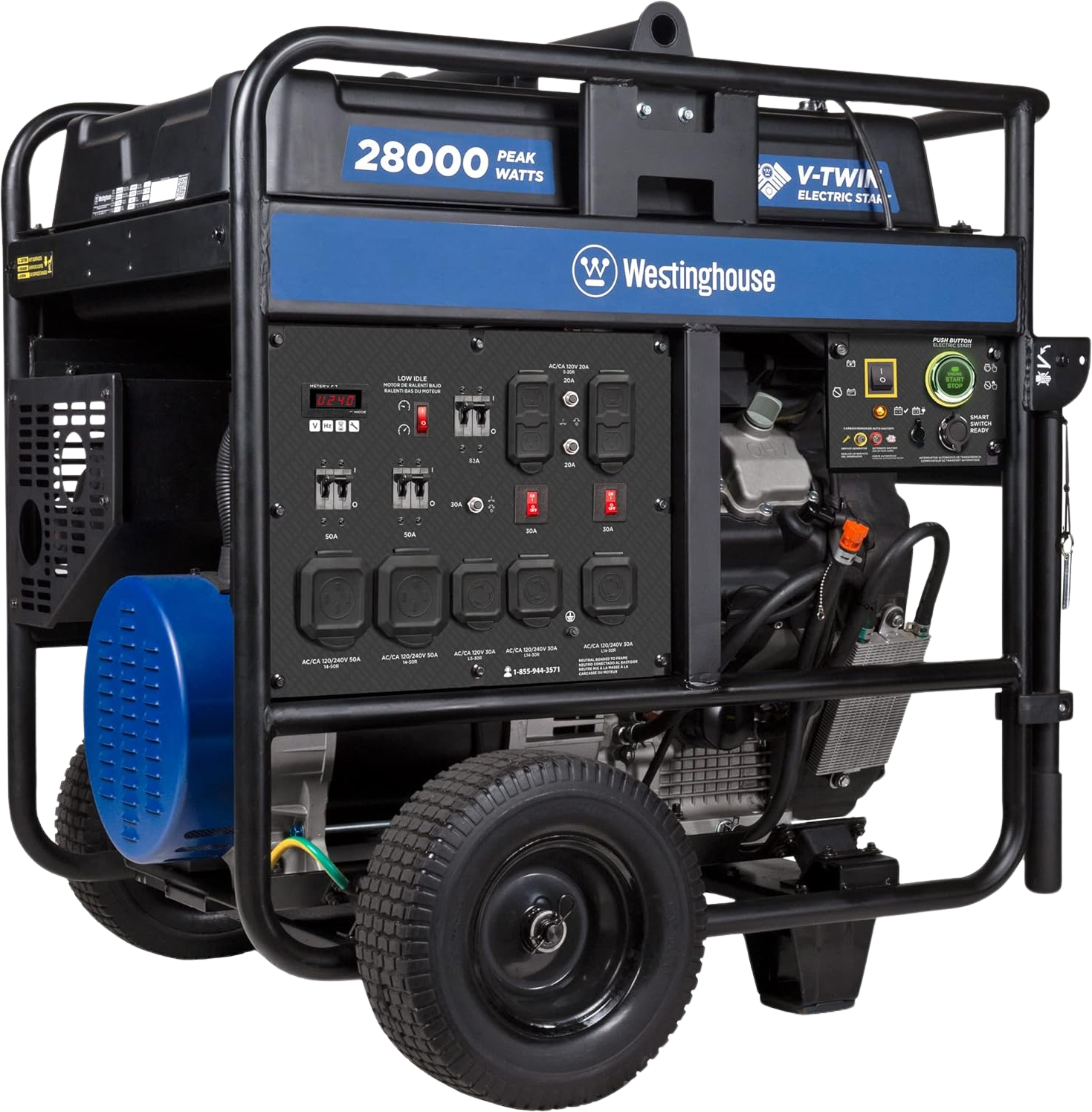 Westinghouse WGen20000c 20000W/28000W Generator Low THD 50 Amp Remote Start Gas with CO Sensor New