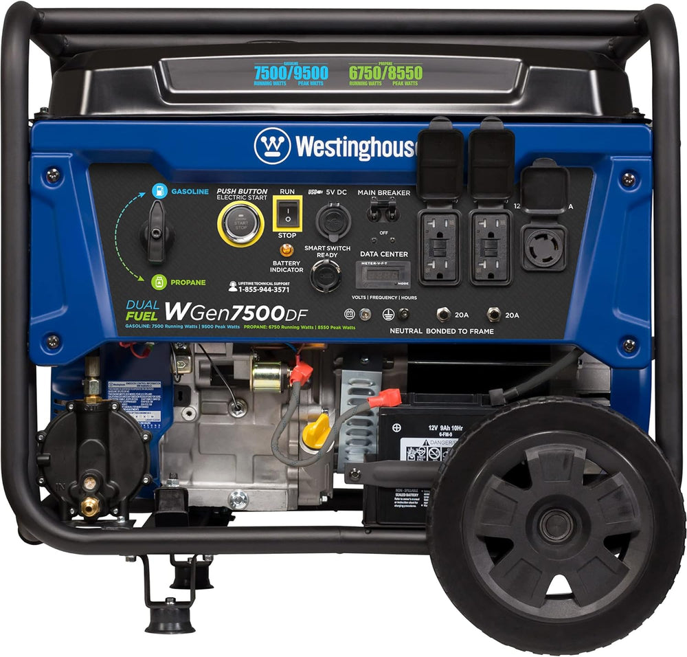 Westinghouse WGen7500DF Generator 7500W/9500W 30 Amp Remote Start Dual Fuel New