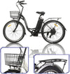 Ecotric Peacedove E-Bike 36V 10AH 350W 15-18 MPH 26" City Bike with Basket and Rear Rack Matte Black New