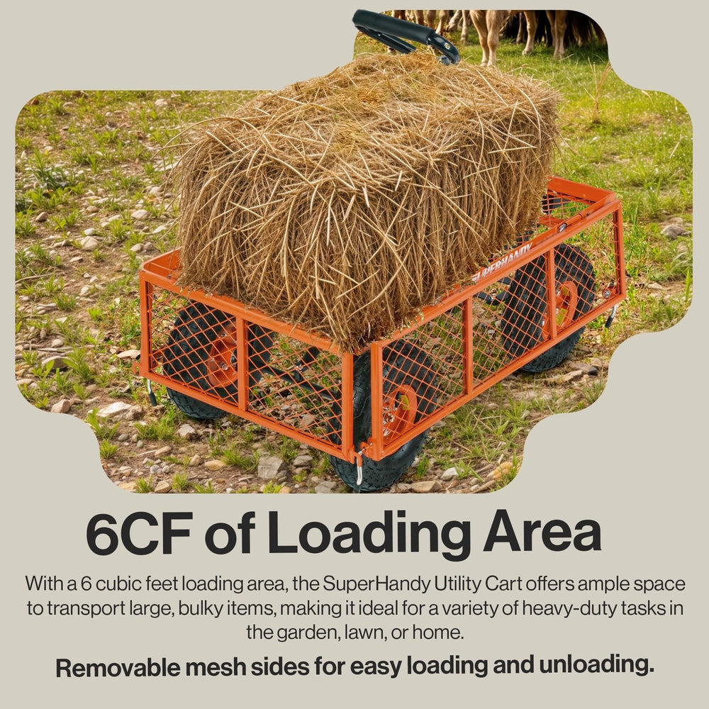 Super Handy GCAO011 Utility Wagon with Removable Sides 6 Cu. Ft. 400 Lbs Capacity New Canada Only