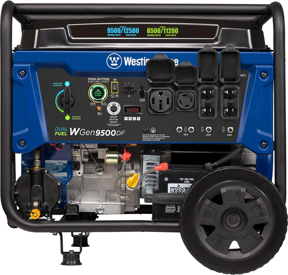 Westinghouse WGen9500DF Generator 9500W/12500W 50 Amp Remote Start Dual Fuel New