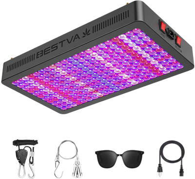 BESTVA 3000W Double Chips LED Grow Light Full Spectrum 12 Band Grown Lamp for Greenhouse Hydroponic Indoor Veg and Flower New