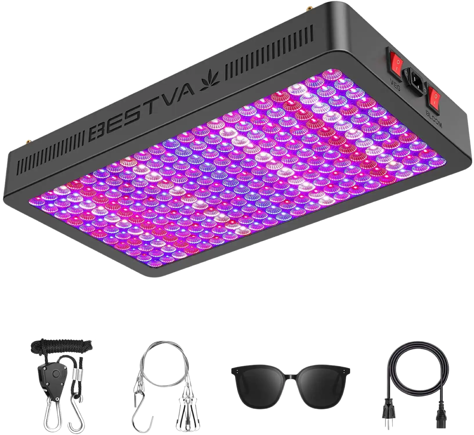 BESTVA 4000W Double Chips LED Grow Light Full Spectrum 12 Band Grown Lamp for Greenhouse Hydroponic Indoor Veg and Flower New