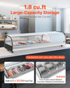 Vevor Commercial Display Case Refrigerator 1.8 Cu. Ft 5-Pan LED Lighting Temp Control New