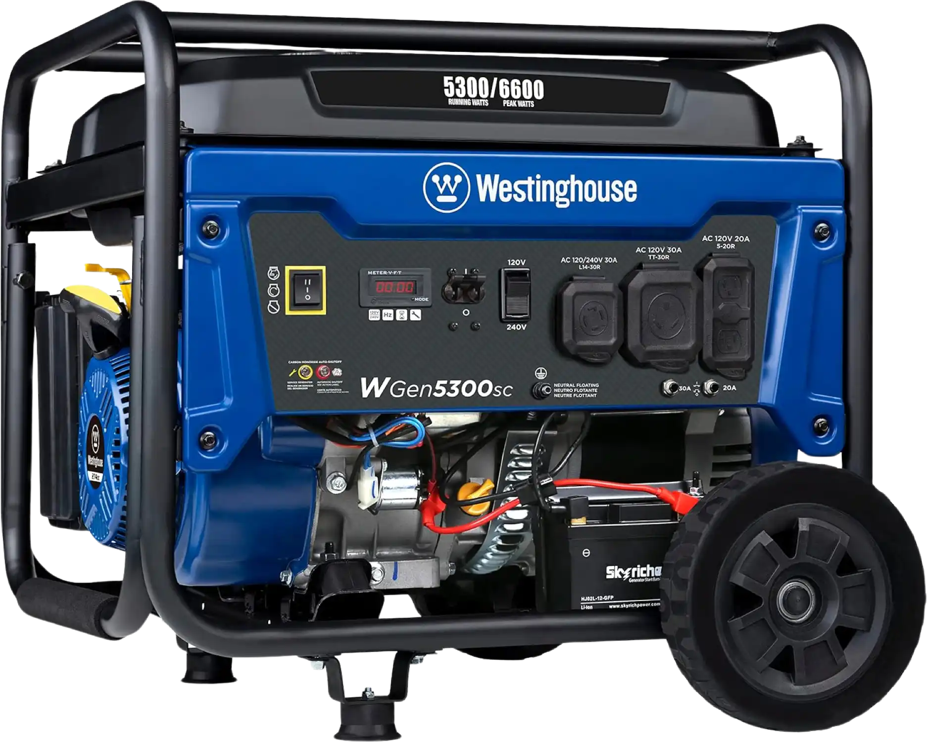 Westinghouse WGen5300sc Generator 5300W/6600W 30 Amp Electric Start Gas with CO Sensor New