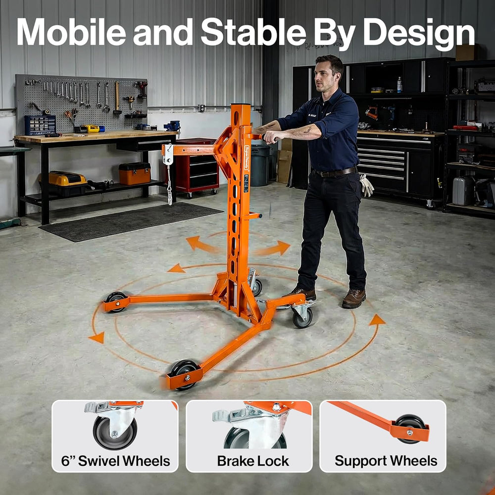 Super Handy GUO147 Drum Lift Manual Hydraulic for 55 Gal. Drums 550 Lbs Capacity New