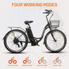 Ecotric Peacedove E-Bike 36V 10AH 350W 15-18 MPH 26" City Bike with Basket and Rear Rack Matte Black New