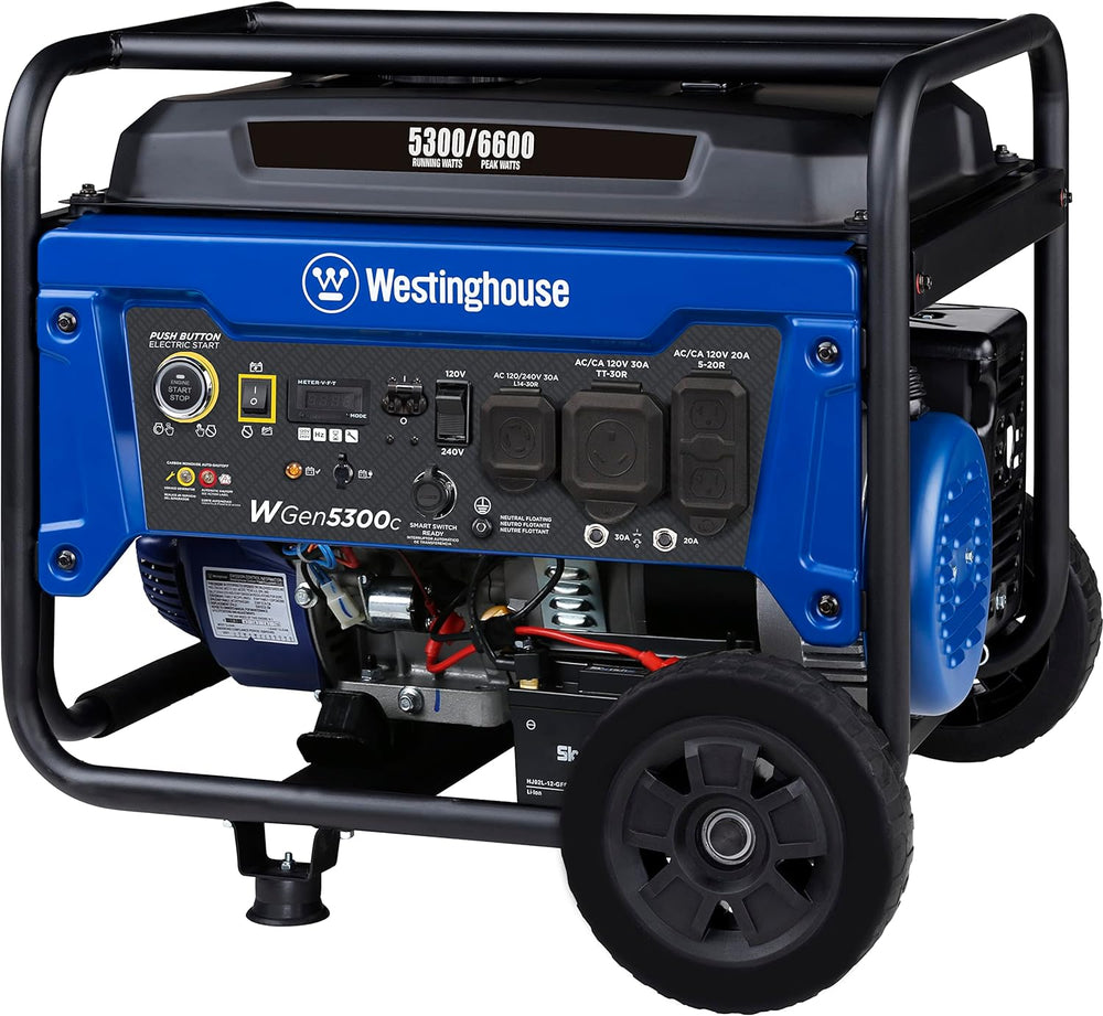 Westinghouse WGen5300c Generator 5300W/6600W 30 Amp Remote Start Gas with CO Sensor New