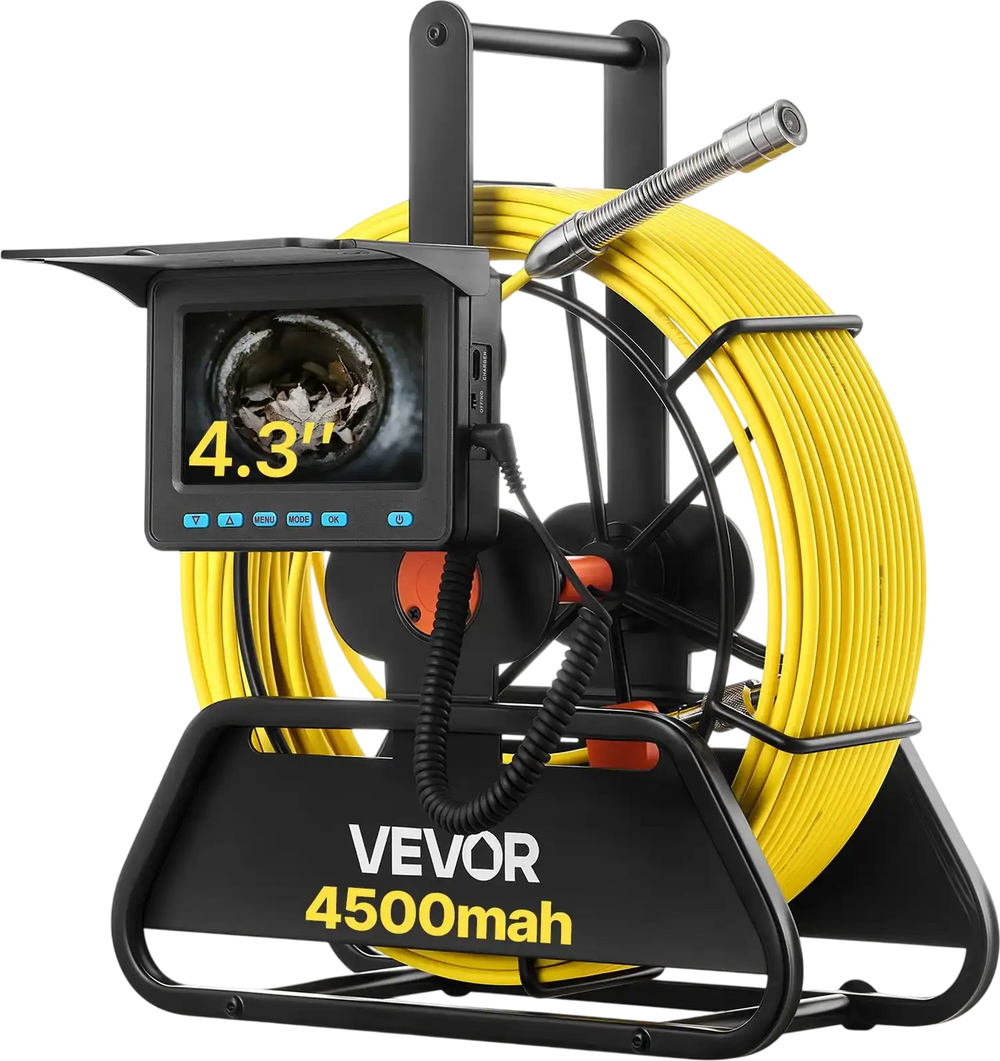 Vevor Sewer Camera 164 ft Waterproof Snake with LED Lights 4500mAh Battery New