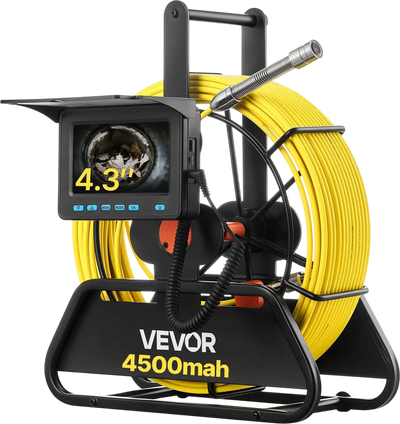 Vevor Sewer Camera 164 ft Waterproof Snake with LED Lights 4500mAh Battery New