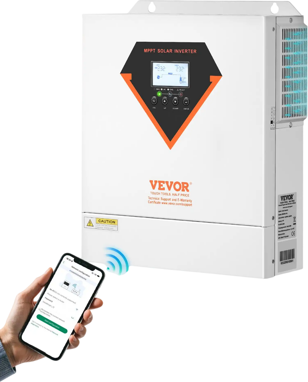 Vevor Hybrid Solar Inverter 3500W 1 Phase 24V DC to 220/230V AC with MPPT Solar Controller New
