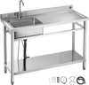 Vevor Utility Sink 47 x 19.7 in. with Right Drainboard Stainless Steel New